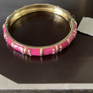 Neiman Marcus Pink & Gold Bejeweled Bangle NWT